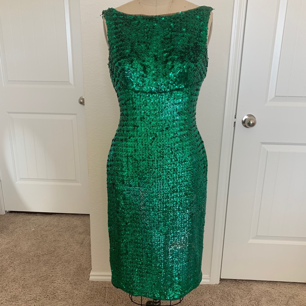 Vintage green sequined dress